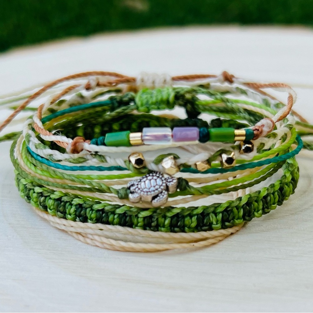 🌳🪵NEW Green/ Fresh Air/ Nature / Set of 5 Adjustable Bracelets🎄 - Picture 3 of 11